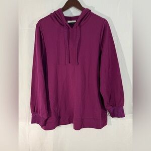 Belle Kim Gravel XL Purple‎ w/ Glitter accent cuffs lightweight shirt w/ pockets